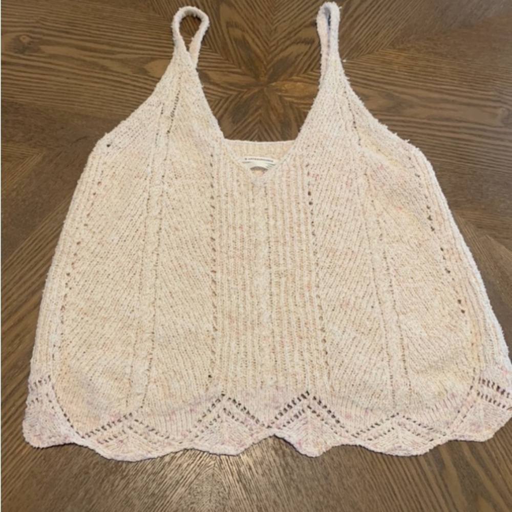 Anthropology Knit Tank Top~Cream~Size Small